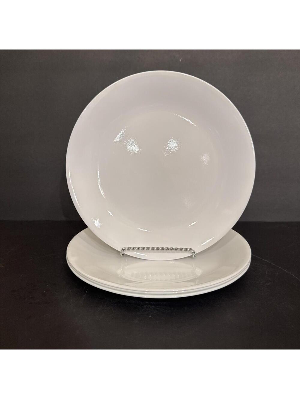 Set of 4 Corelle By Corning Winter Frost All White 10.25” Dinner Plates